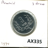 3 DRAM 1994 ARMENIEN ARMENIA Münze #AX335.D - Armenië