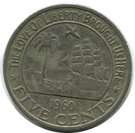 5 CENTS 1960 LIBERIA Münze #AP916.D - Liberia