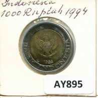 1000 RUPIAH 1994 INDONESISCH INDONESIA BIMETALLIC Münze #AY895.D - Indonésie