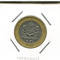 10 DIRHAMS 2002 MOROCCO BIMETALLIC Münze #AS094.D - Maroc