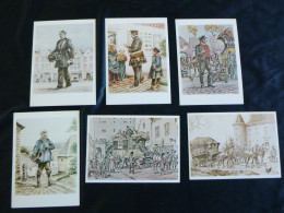 27-6-1987 6 Prentkaarten Uitgegeven Door Het Museum Van Posterijen / 6 Cartes Postales éditées Par Le Musée De La Poste - 1981-1990