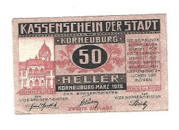 **Austria Notgeld Korneuburg  50 Heller    466g   Cat Val 3,00 Euro - Autriche