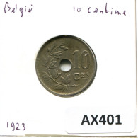 10 CENTIMES 1923 BELGIQUE BELGIUM Pièce DUTCH Text #AX401.F - 10 Cents