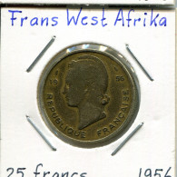 25 FRANCS 1956 FRENCH WESTERN AFRICAN STATES Colonial Pièce #AM521.F - Afrique Occidentale Française