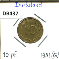 10 PFENNIG 1981 G BRD ALLEMAGNE Pièce GERMANY #DB437.F - 10 Pfennig