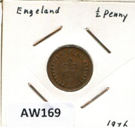 HALF PENNY 1976 UK GRANDE-BRETAGNE GREAT BRITAIN Pièce #AW169.F - 1/2 Penny & 1/2 New Penny