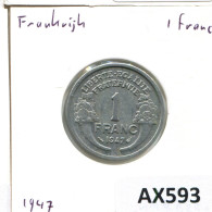 1 FRANC 1947 FRANCE Coin #AX593 - 1 Franc