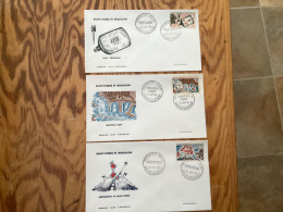 3 Enveloppes 1er Jour Saint-Pierre Et Miquelon Port - Aérodrome - Télévision  1967 - Used Stamps