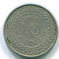 10 CENTS 1962 SURINAME Netherlands Nickel Colonial Coin #S13201.U - Suriname 1975 - ...