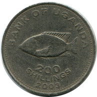 200 SHILLINGS 2003 UGANDA Coin #AP954.U - Oeganda