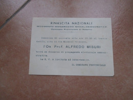 RINASCITA NAZIONALE Movimento Monarchico Social Democratico On.prof. ALFREDO MISURI Teatro Apollo Com.SALERNO - Programmes