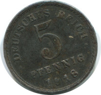 5 PFENNIG 1918 E GERMANY Coin #AE294.U - 5 Rentenpfennig & 5 Reichspfennig