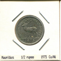 1/2 RUPPE 1975 MAURITIUS Coin #AS388.U - Mauricio