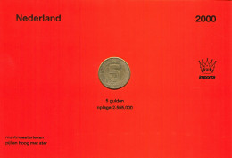 NETHERLANDS 2000 5 GULDEN 2000 EURO SOCCER FOOTBALL #SET1038.7.U - Jahressets & Polierte Platten