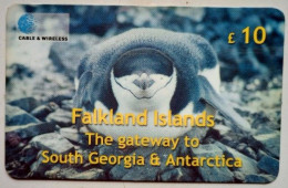 Falkland Islands £10 Prepaid " Chinstrap Penguin " - Islas Malvinas