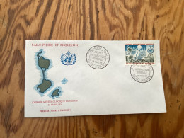 Enveloppe 1er Jour Saint-pierre Et Miquelon Météo 23 Mars 74 - Used Stamps