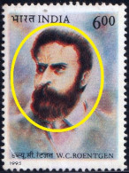 PHYSICS- X RAYS- FAMOUS PEOPLE- W C ROENTGEN- INDIA 1995-ERROR-COLOR SHIFT-MNH-PA12-83 - Errors, Freaks & Oddities (EFO)