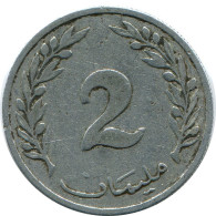 2 MILLIMES 1960 TUNISIA Coin #AP471.U - Tunisie