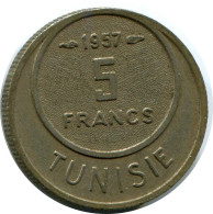 5 FRANCS 1957 TUNISIA Coin #AP448.U - Tunisie