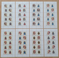 Vatican, 1999, Popes In The Holy Years, Heraldry, MNH Sheetlets, Michel 1269-1276 - Blocs & Feuillets
