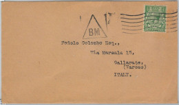 58132 -  GREAT BRITAIN - POSTAL HISTORY: COVER To ITALY  - TRIANGULAR POSTMARK - Lettres & Documents