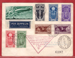 ITALIE ZEPPELIN LZ 127 LETTRE DE 1933 DE ROME POUR FRIEDRICHSHAFEN ALLEMAGNE VIA SEVILLE ESPAGNE - Marcophilia (Zeppelin)