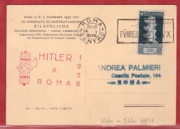 ITALIE CARTE DE LA VISITE DU SEJOUR DU CHANCELIER ALLEMAND DE 1938 DE ROME - Marcophilia (Zeppelin)