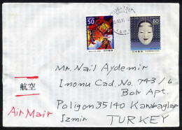 Japan, Kusatsu Shiga 2011 Air Mail Cover Used To İzmir | Mi 5739, 1512 Festivals, Mask, Congress Of Dermatology - Briefe U. Dokumente