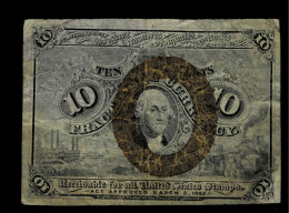 1863 USA AMERIQUE ETATS-UNIS  BILLETS BILL GELDSCHEIN BANCO CENTRAL DEVISE FRACTIONNELLE FRACTIONAL  CURRENCY - 1863 : 2° Issue