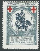 VIGNETTE CROIX-ROUGE DELANDRE - FRANCE Comité De DINAN SSBM 1916 WWI WW1 Cinderella Poster Stamp 1914 1918 War - Croce Rossa