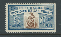 VIGNETTE CROIX-ROUGE Non DELANDRE FRANCE Comité De MEXICO 1915 WWI WW1 Cinderella Poster Stamp 1914 1918 War - Croix Rouge