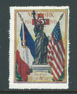 VIGNETTE CROIX-ROUGE DELANDRE - FRANCE Comité De NEW YORK USA 1916 1917 WWI WW1 Cinderella Poster Stamp 1914 1918 War - Red Cross