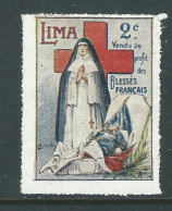 VIGNETTE CROIX-ROUGE DELANDRE - FRANCE Comité De LIMA PEROU 1916 1917 WWI WW1 Cinderella Poster Stamp 1914 1918 War - Rotes Kreuz