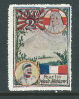 VIGNETTE CROIX-ROUGE DELANDRE - FRANCE Comité De TOKIO Japon 1916 17 WWI WW1 Cinderella Poster Stamp 1914 1918 War - Red Cross