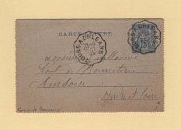 Convoyeur - Tours A Orleans - 1893 - Courrier De Beaugency - Posta Ferroviaria