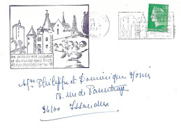 Curiosité Sur Lettre 36 Issoudun 21-12 1973 Griffe Illustrée Apposé Par Le S I En Complèment De La Flamme - Storia Postale