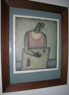 Two Paintings By Victor Pushkin, Framed - Pastelli