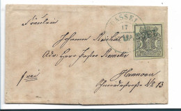 Han081a/  Dassel Stempel Kombination EKR +Langstempel Anfang Der 1850er Jahre, Verwendet Auf Mi.Nr. 2, Nach Hannover - Hannover