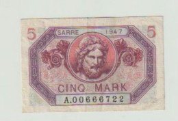 5 Mark Sarre 1947 - 1947 Saarland