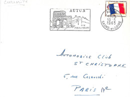 Curiosité Sur Lettre Autun 10-5 1965, Aurait Dû être Taxée Pour Abscence Du Cachet Du Vaguemestre Attestant La FM - Storia Postale