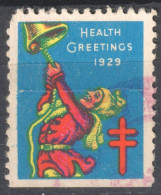 1929 USA CHRISTMAS Bell - HEALTH - National Tuberculosis Association NTA Charity Label Cinderella Vignette TBC - Unclassified