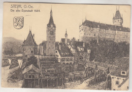 C7425) STEYR - OÖ - Die Alte Eysnstadt 1584 Mit Wappen -   Gel. 1913 !! - Steyr