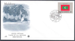 Ca0678 UNITED NATIONS 1986, SG 490 Flag Of Maldives, FDC - Brieven En Documenten