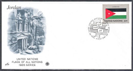 Ca0680 UNITED NATIONS 1986, SG 492 Flag Of Jordon, FDC - Covers & Documents