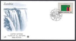 Ca0682 UNITED NATIONS 1986, SG 493 Flag Of ZAMBIA, FDC - Covers & Documents