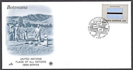 Ca0690 UNITED NATIONS 1986, SG 497 Flag Of Botswana, FDC - Brieven En Documenten