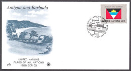 Ca0694 UNITED NATIONS 1986, SG495  Flag Of Antigua And Barbuda, FDC - Briefe U. Dokumente