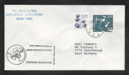 697) Busta Svezia India Indian Antarctic Station Dakshin Gangotri Nave Thuleland Spedizione Antartica 1985 1986 Germania - Covers & Documents