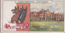 125 Hinchingbrooke, Huntingdon - Country Seats & Arms Players Cigarette Card 1909, Original Antique Card. Heraldry - Player's
