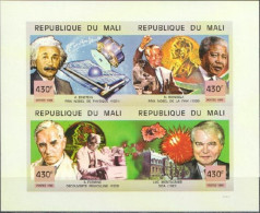 Mali 1999, Einstein, Mandela, Fleming, Montagnier, 4val In BF IMPERFORATED - Mali (1959-...)